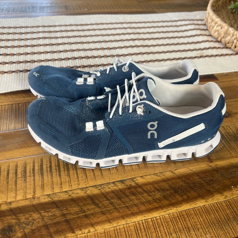 On Running Blue and White Athletic Shoes - Picture 2 of 5